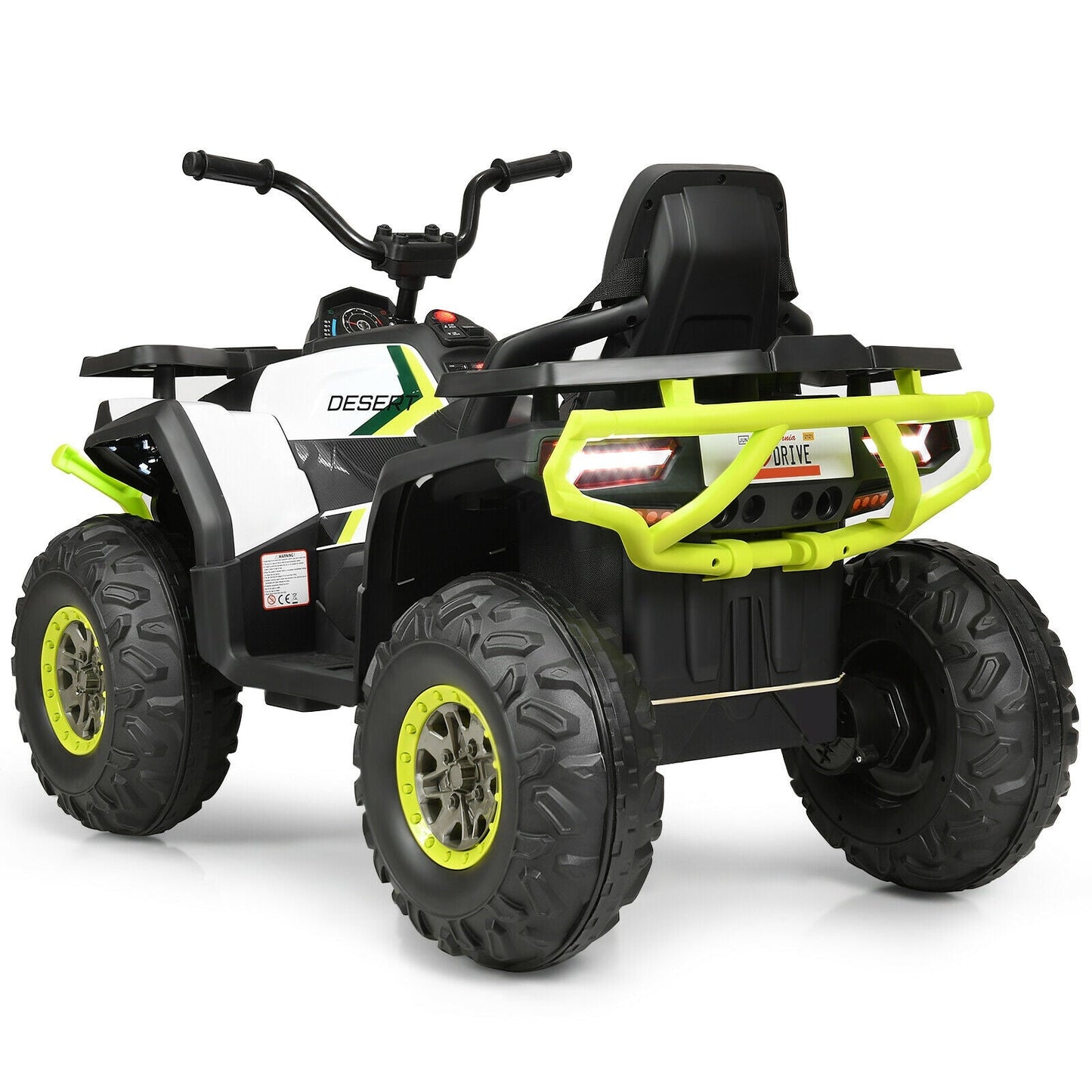 Quad ATV électrique pour enfants 12V avec MP3 et lumières LED - Blanc
