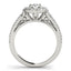 Anillo de Compromiso de Diamante con Diseño de Teardrop y Banda Dividida en Oro Blanco de 14k