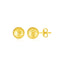 14K Yellow Gold Ball Earrings with Linear Texture