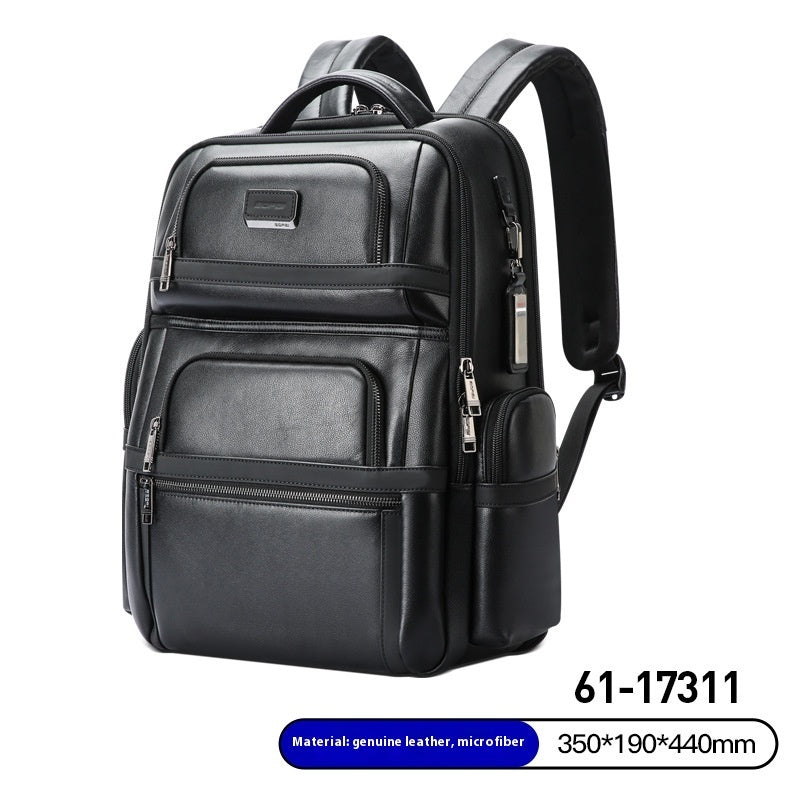 Genuine Leather Men's Commuter Backpack - First Layer Cowhide