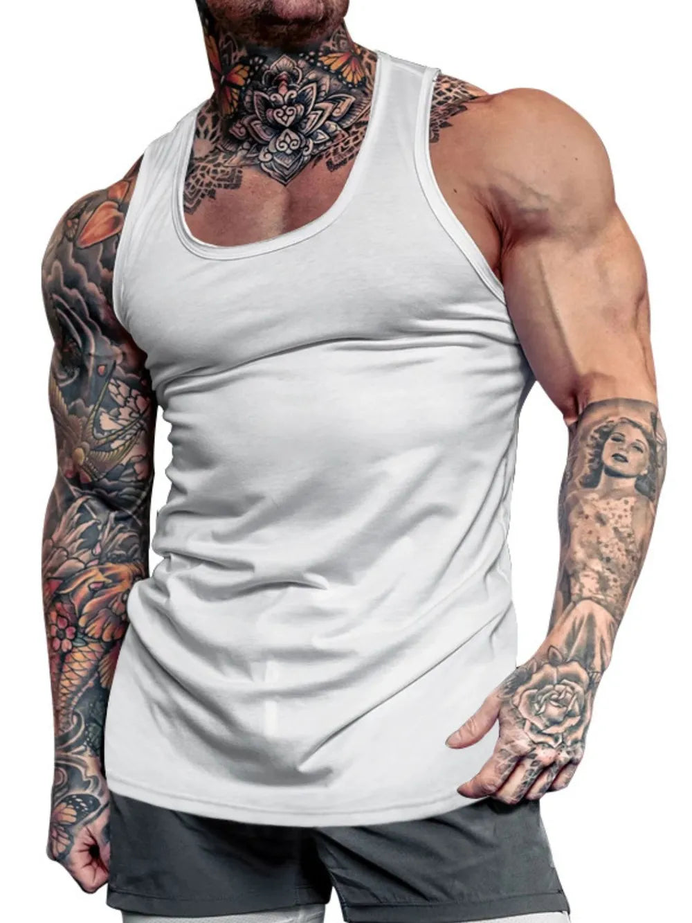 Men's Plus Size Round Neck Tank Top