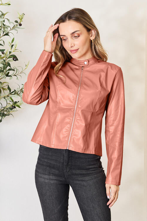 Veste zippée classique à col pour femmes pour une élégance au quotidien