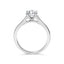 Anillo de Compromiso Solitario con Diamante Creado en Laboratorio en Oro Blanco de 14K con Garra de