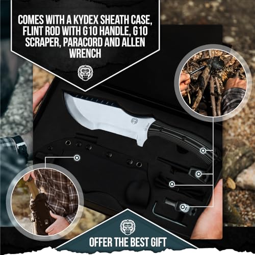 Tracker D2 Premium Bushcraft Survival Knife Set (Black & Gray) - Korvel