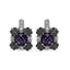 Boucles d'oreilles en améthyste véritable de 2,67 carats et saphirs blancs