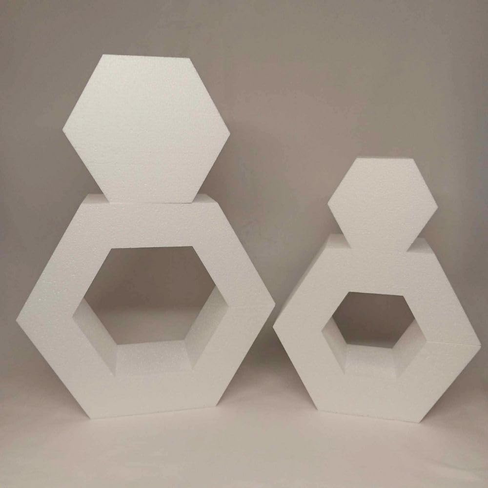 Faux Gâteaux en Styromousse Hexagonale - Différentes Tailles Disponibles