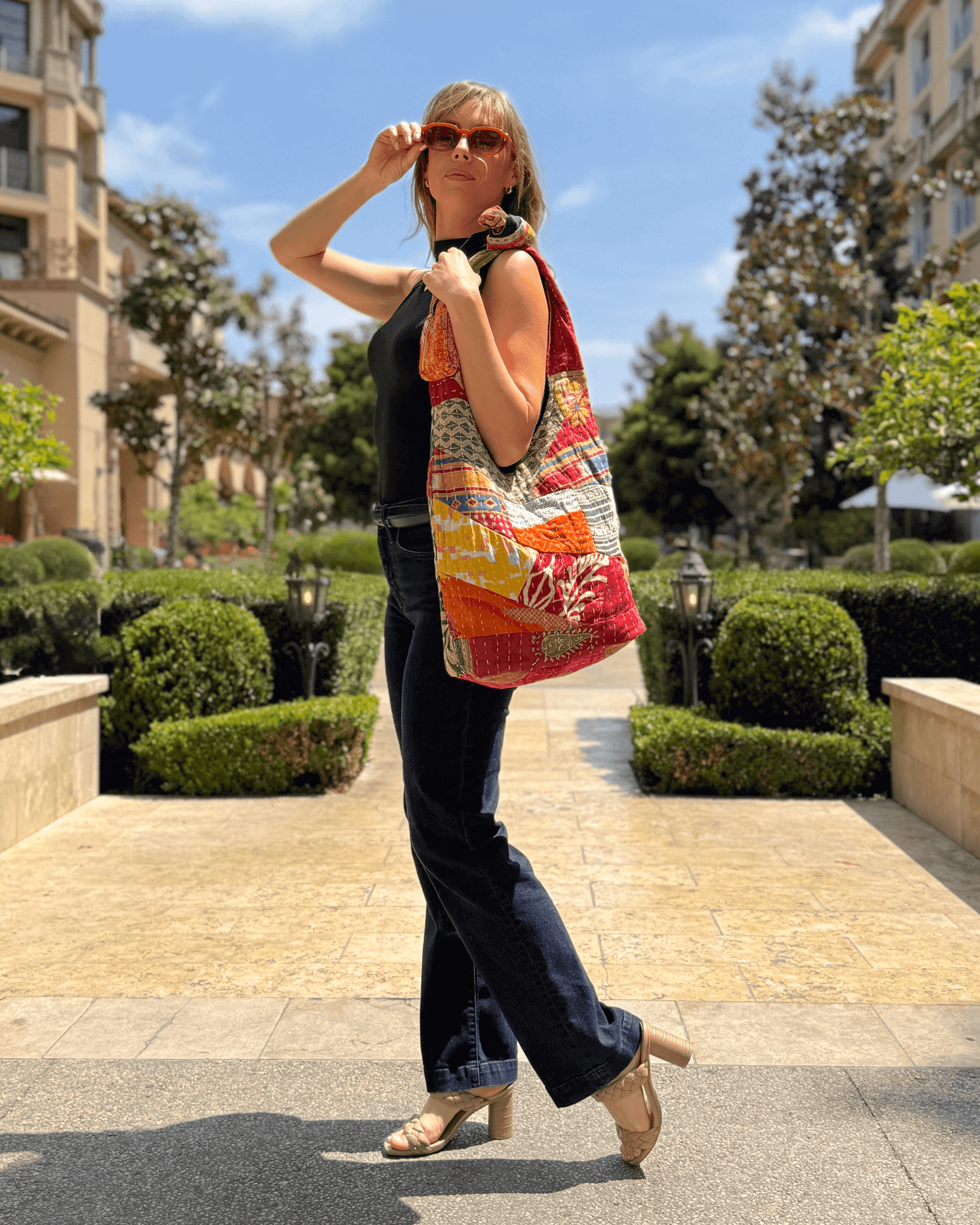 Bolso Hobo de Parchwork Kantha de la Colección Kathmandu