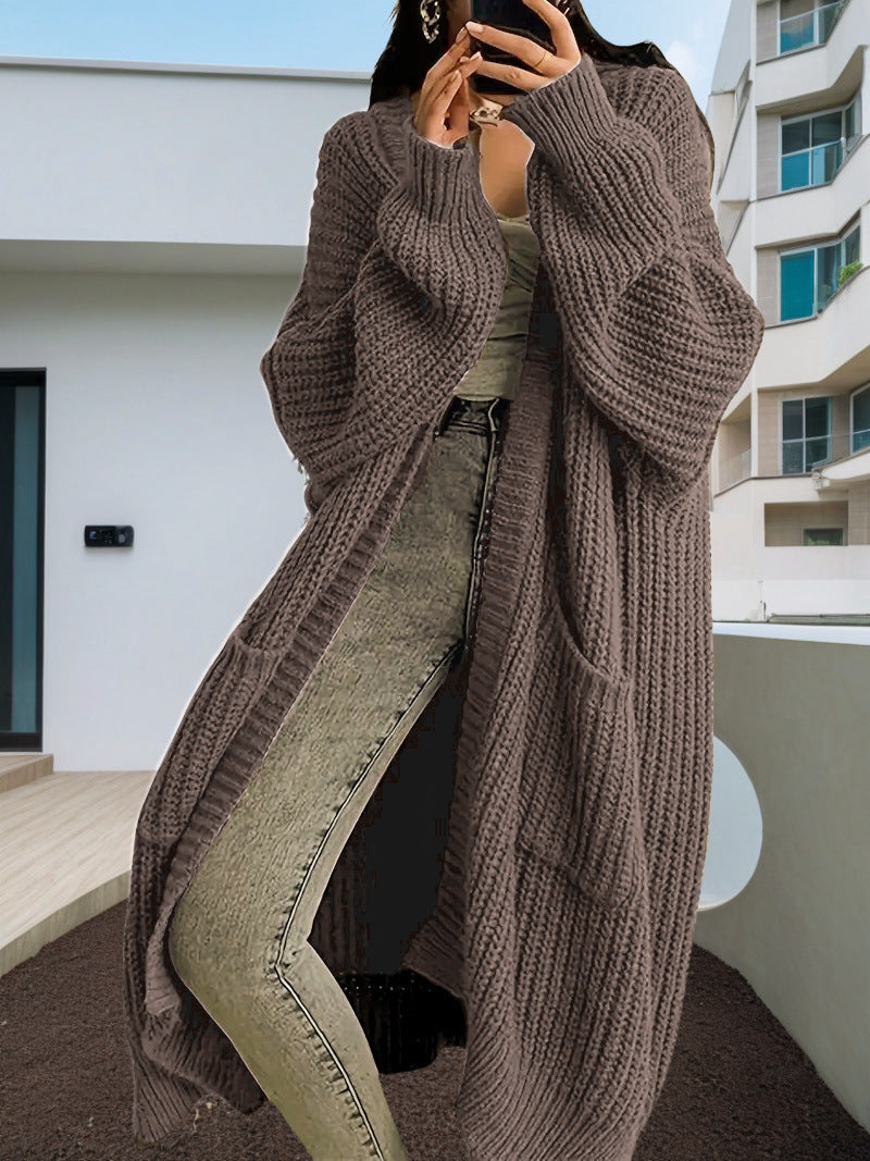 Premium Women's Long Knitted Cardigan for Autumn & Winter