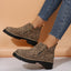 Botas de Tobillo de Ante Chic con Cremallera Lateral para Mujeres