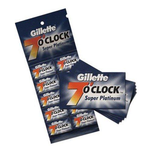 Cuchillas de Afeitar Gillette 7 O'Clock Super Platinum - Paquete de 20x5