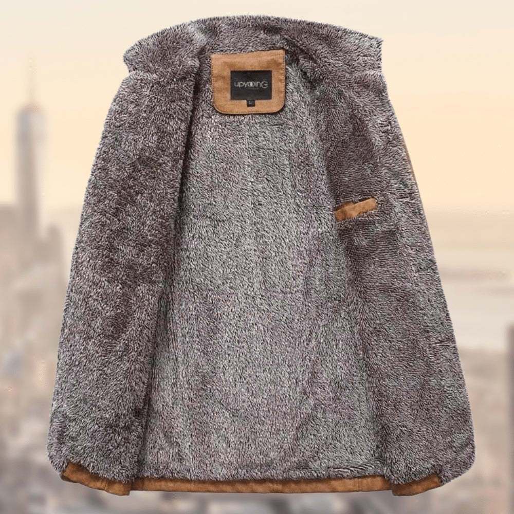 Chaqueta Bomber de Cuero de Piel de Hombre