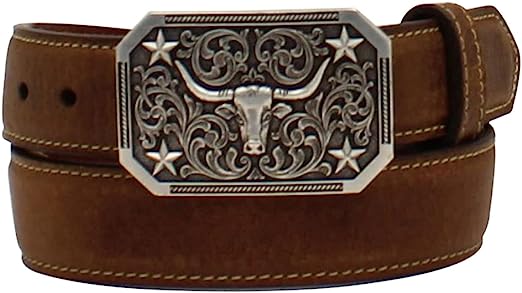 Genuine Leather Longhorn Kids Belt | Stylish 3D Design - Korvel