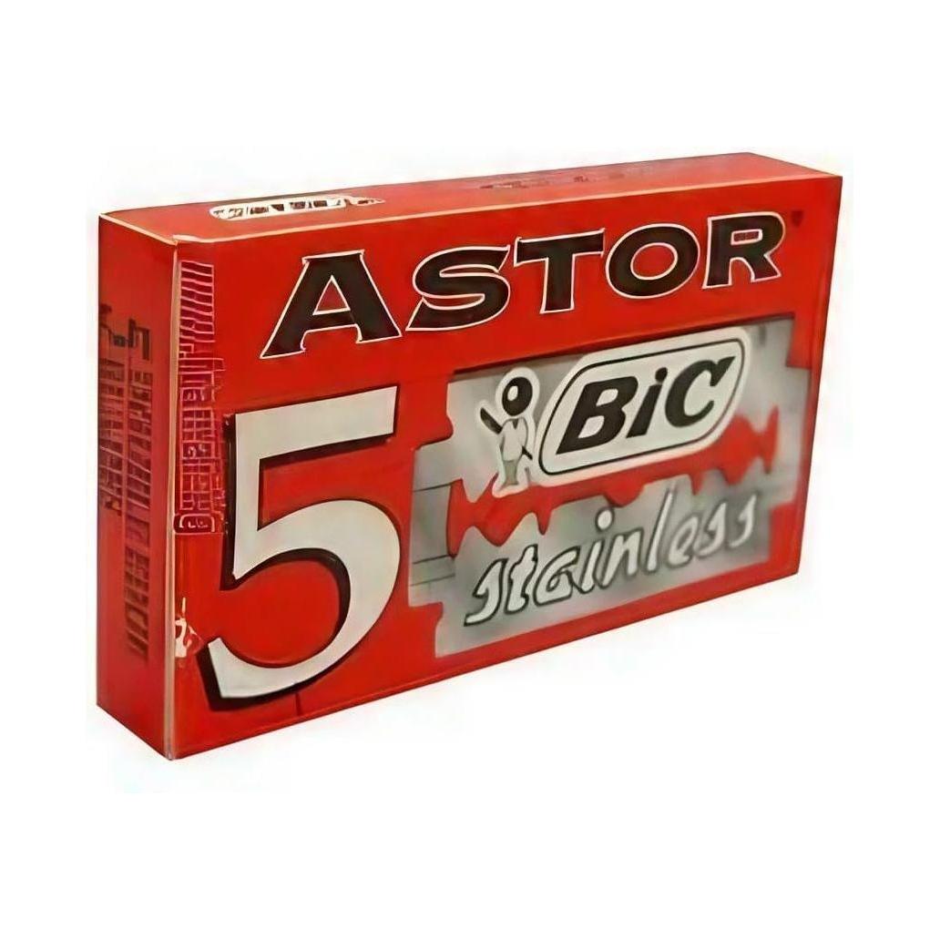 Cuchillas de Afeitar Bic Astor de Doble Filo de Acero Inoxidable - Paquete de 5