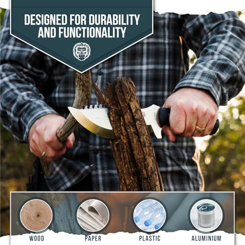 Tracker D2 Bushcraft Survival Knife Set - Ultimate Outdoor Companion (Black & Orange) - Korvel