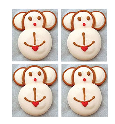 Edible Royal Icing Decorations - Monkey Face - 4 Count