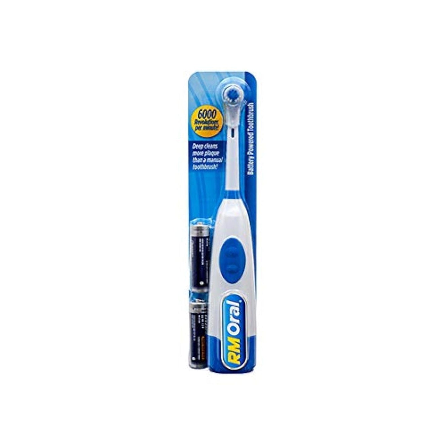 RM Oral REVCare Duo: Cepillo de dientes de batería con cerdas suaves - Azul