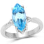 3.67 Carat Swiss Blue Topaz & Diamond Sterling Silver Ring