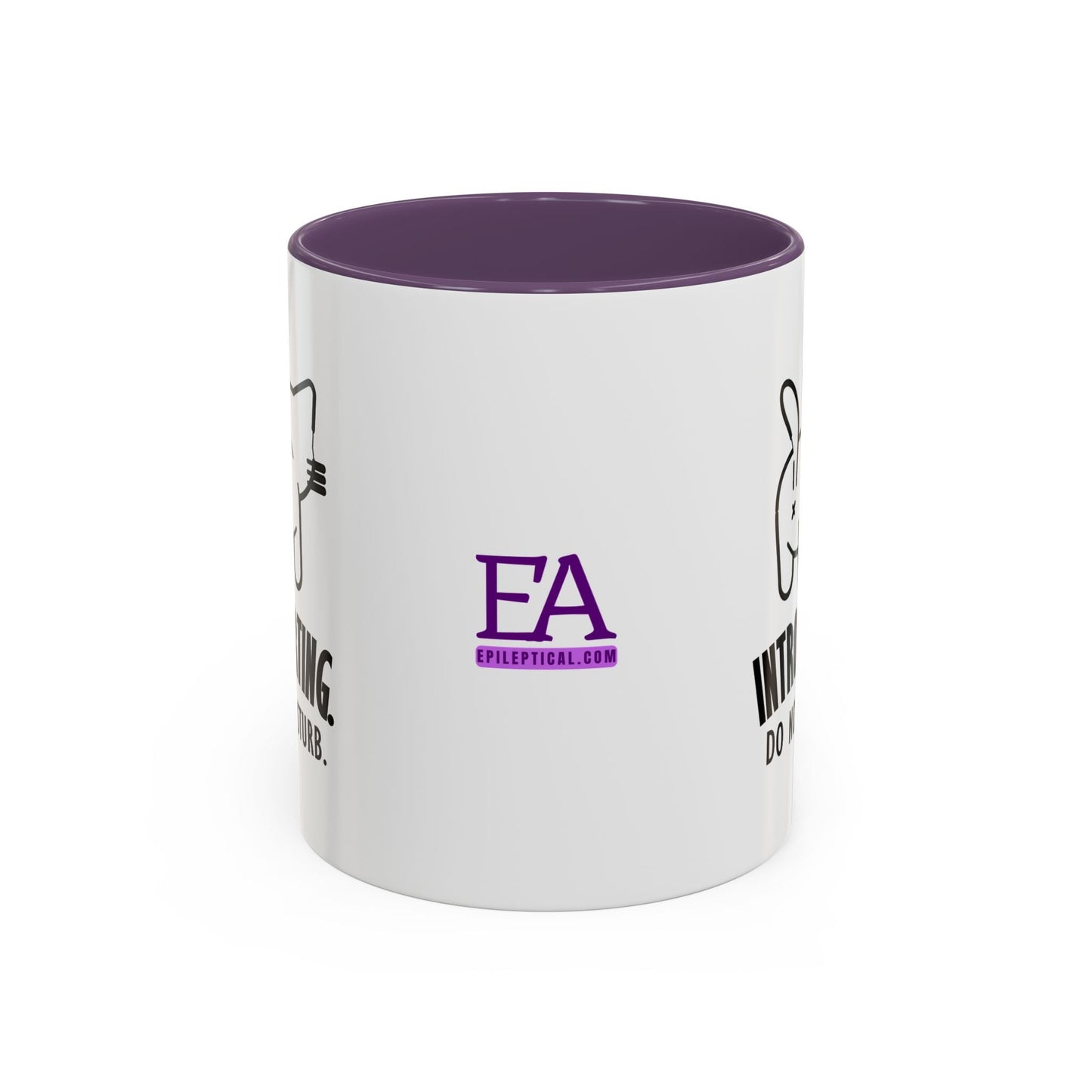 Introvertido. No molestar. Taza de café de gato en dos tonos