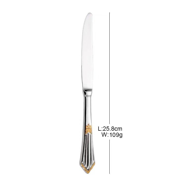304 stainless steel knife, fork, spoon, hotel Western tableware, steak knife, fork, dessert spoon, fork, 4 piece  set - Korvel