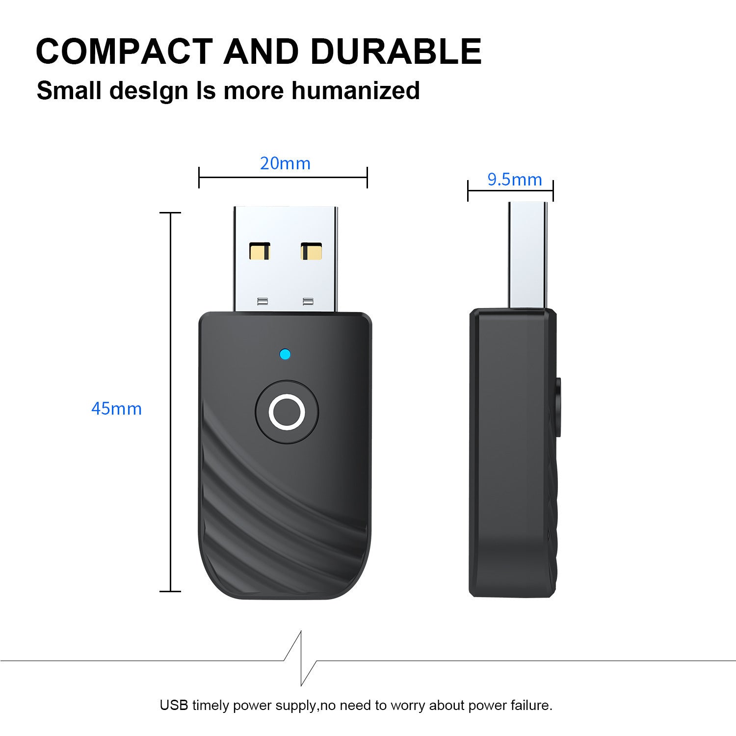 New 5.0 Bluetooth Audio Receiver Transmitter Three in One USB Adapter TV Computer Car SY319 - Korvel