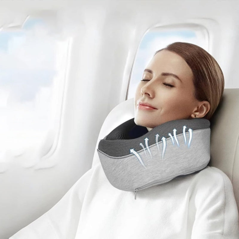 Premium Travel Neck Pillow - U-Shaped Memory Foam Cushion