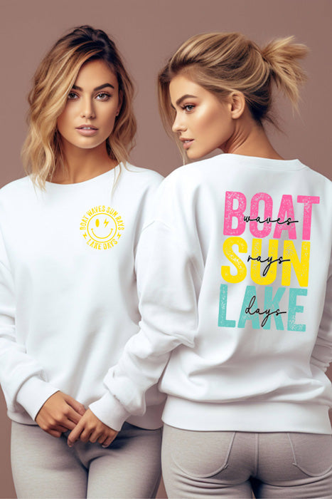 Boat Waves Sun Rays Sweatshirt