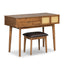 43.3" Wooden Vanity Set with Flip Mirror and Stool