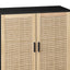 62.20"Elegant and Functional 4-Door Rattan Decorative Storage Cabinet,for Bedroom,Living Room,Office,Easy Assembly,Black - Korvel