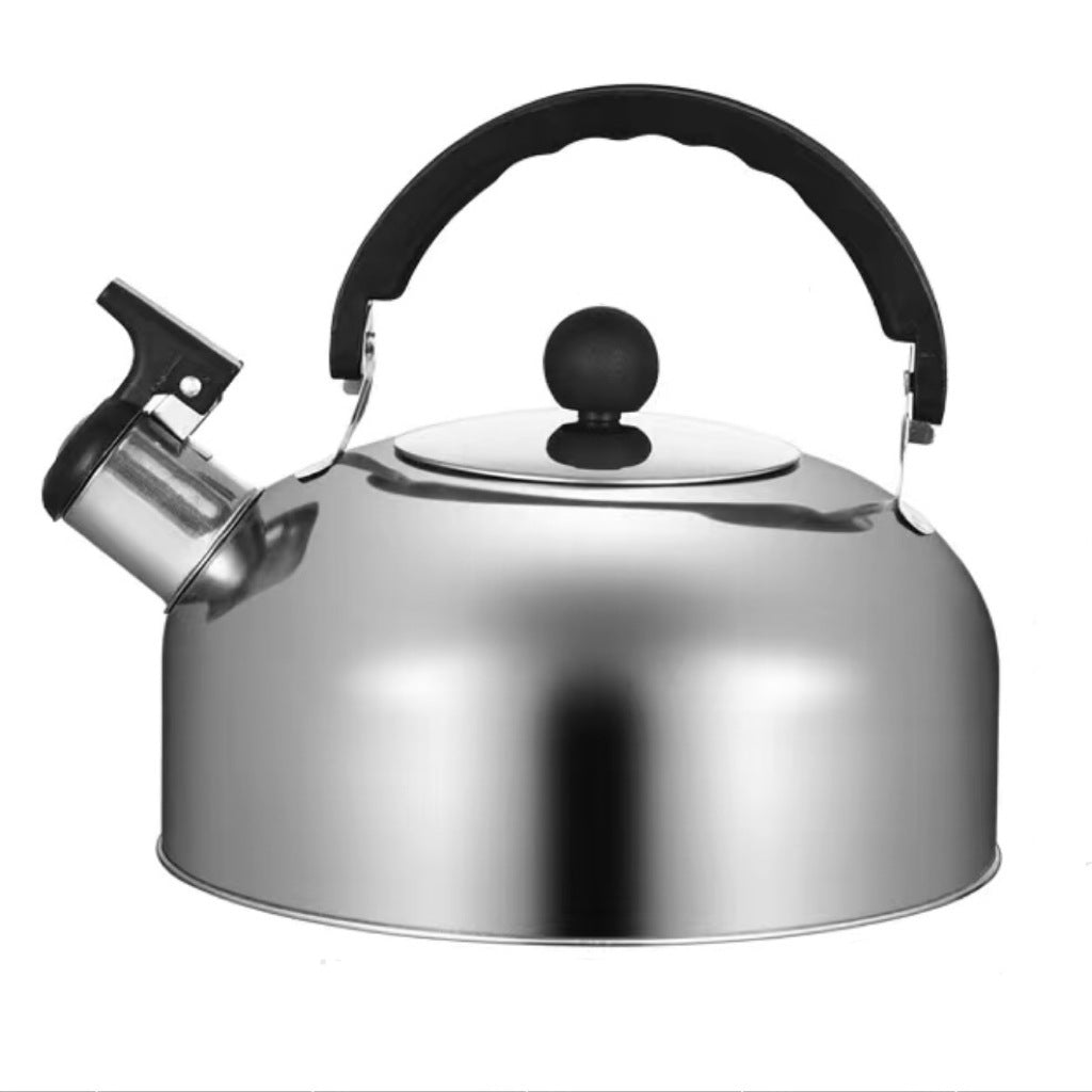 A 3L stainless - steel kettle for gas heating. It features a whistle and a comfortable handle, suitable for cooking and tea. - Korvel