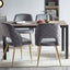 Sillas de Comedor de Terciopelo Gris con Patas de Metal - Set de 4