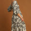 Ruffle Hem Floral Print V-Neck Dress for Women