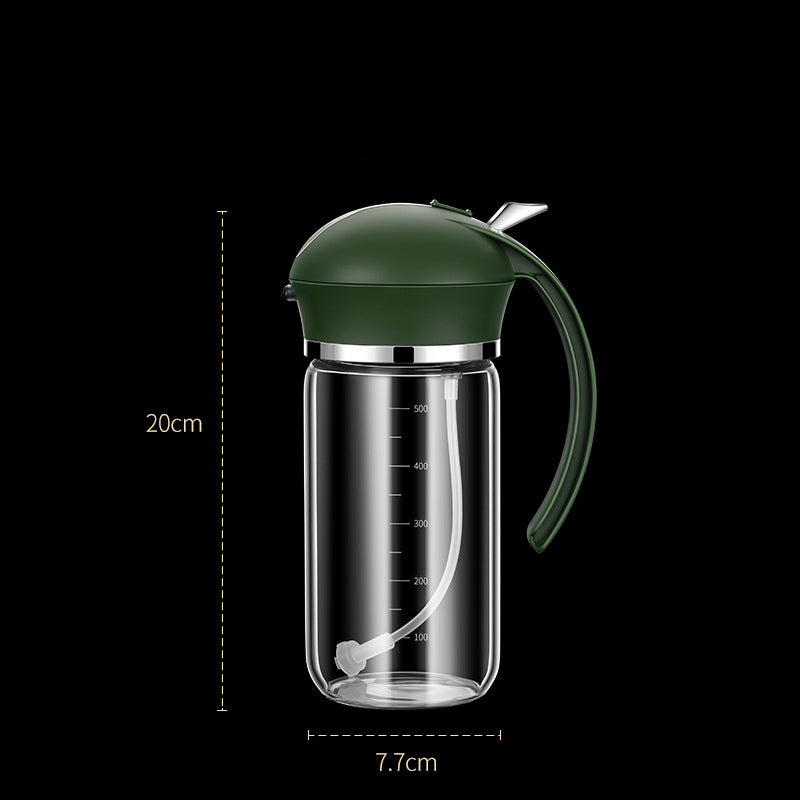Food Grade Oil Pot Dual Use Glass Oil Spray Bottle Household Spray Sesame Oil Bottle Automatic Opening and Closing - Korvel