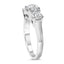 14K White Gold 2.00 Cttw Lab Grown Diamond 3 Stone Ring - Size 7