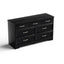Modern 3 Drawer Bedroom Chest of Drawers with 7 Drawers Dresser, Clothes Organizer -Metal Pulls Black, 47.6″L x 15.7″W x 26.6″H - Korvel