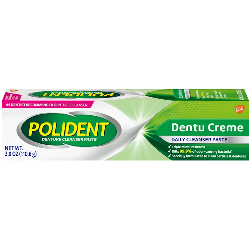 Pasta Limpiadora para Dentaduras Polident, Frescura Triple Menta 3.9 Oz