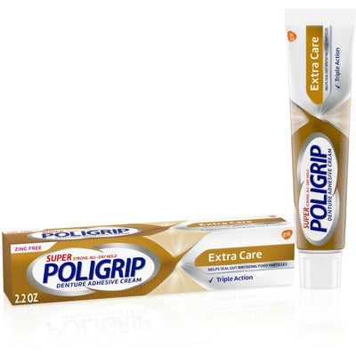 Crème adhésive pour prothèses dentaires Super Poligrip® Extra Care – 62 g