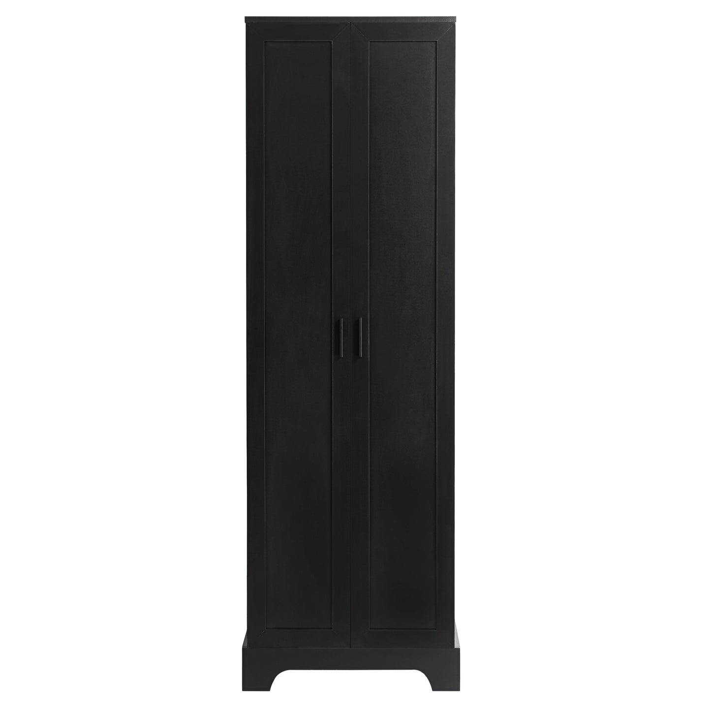 Storage Cabinet with Two Doors for Bathroom, Office, Adjustable Shelf, MDF Board, Black - Korvel