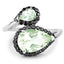3.42 Carat Multi Stone .925 Sterling Silver Bypass Ring