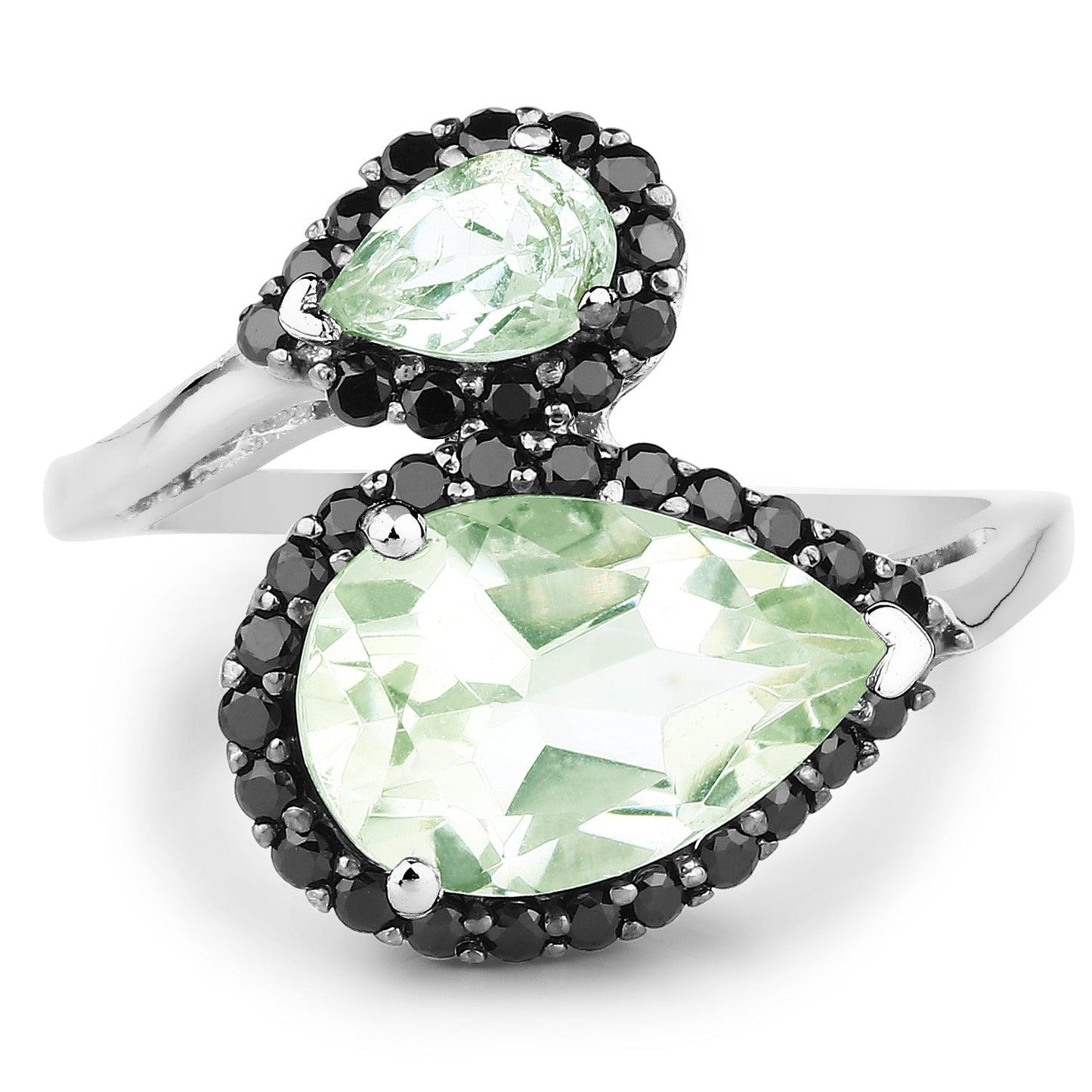 3.42 Carat Multi Stone .925 Sterling Silver Bypass Ring