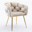 Luxury modern simple leisure velvet single sofa chair bedroom manicure table back chair beige - Korvel