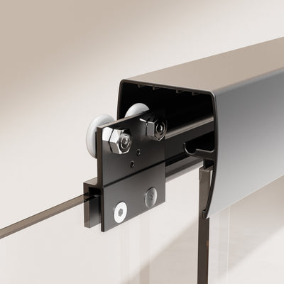 44 "-48" wide * 72 "high semi frameless double sliding shower door 1/4" (6mm) thick SGCC tempered glass door, matte black - Korvel