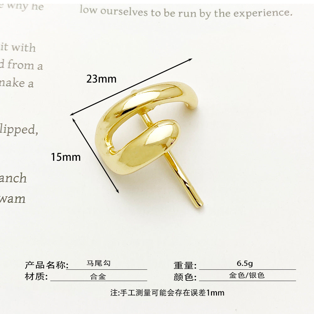 Japanese and Korean headdress accessories hairpins fashionable and simple small fresh ponytail hairpins for girls metal high-grade hair hooks and hair buckles - Korvel