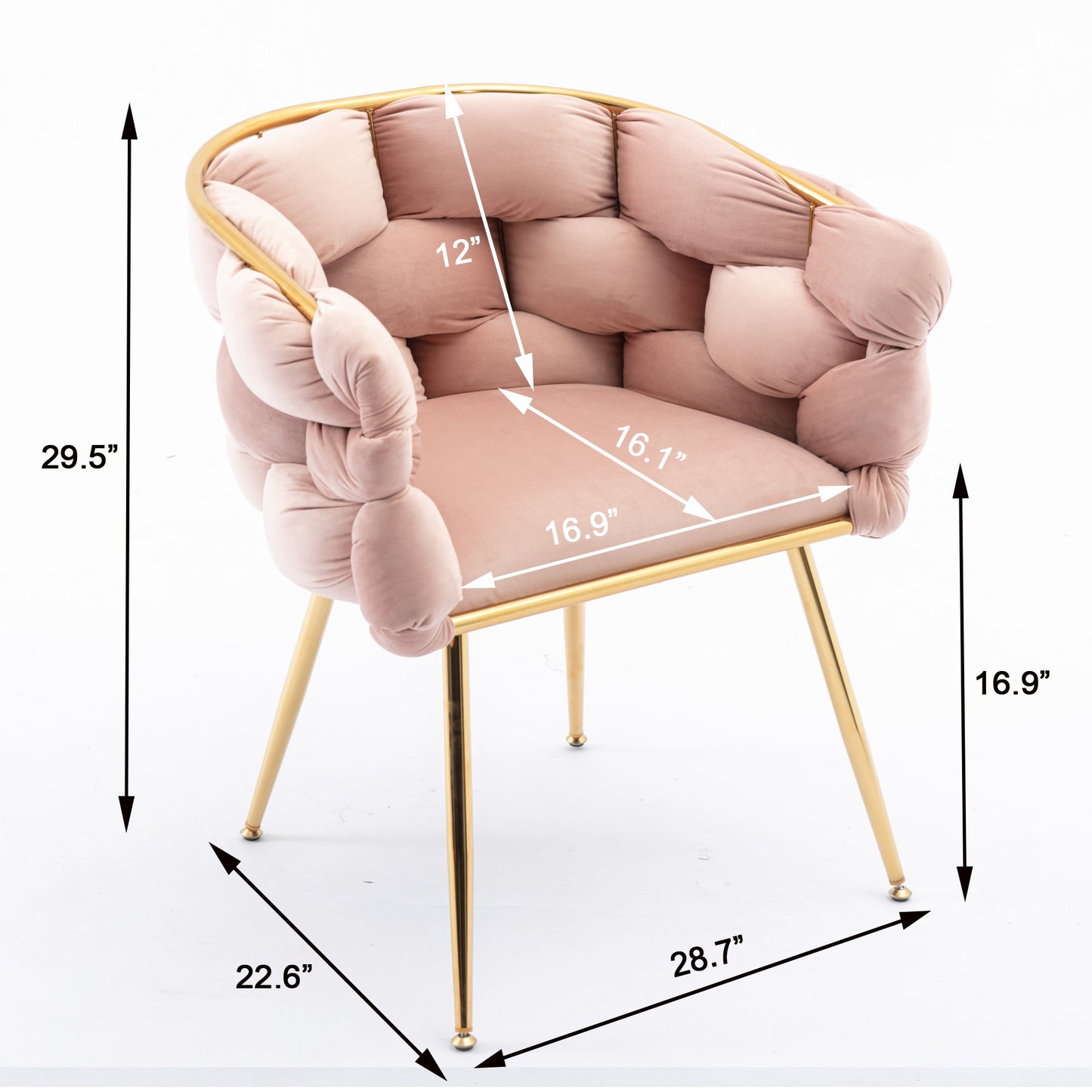 Luxury modern simple leisure velvet single sofa chair bedroom stool manicure table back chair pink set of 2 - Korvel