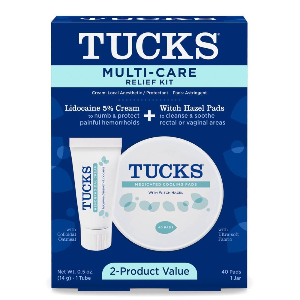 Tucks Multi Care Relief Kit - Crème de lidocaïne et tampons à l'hamamélis