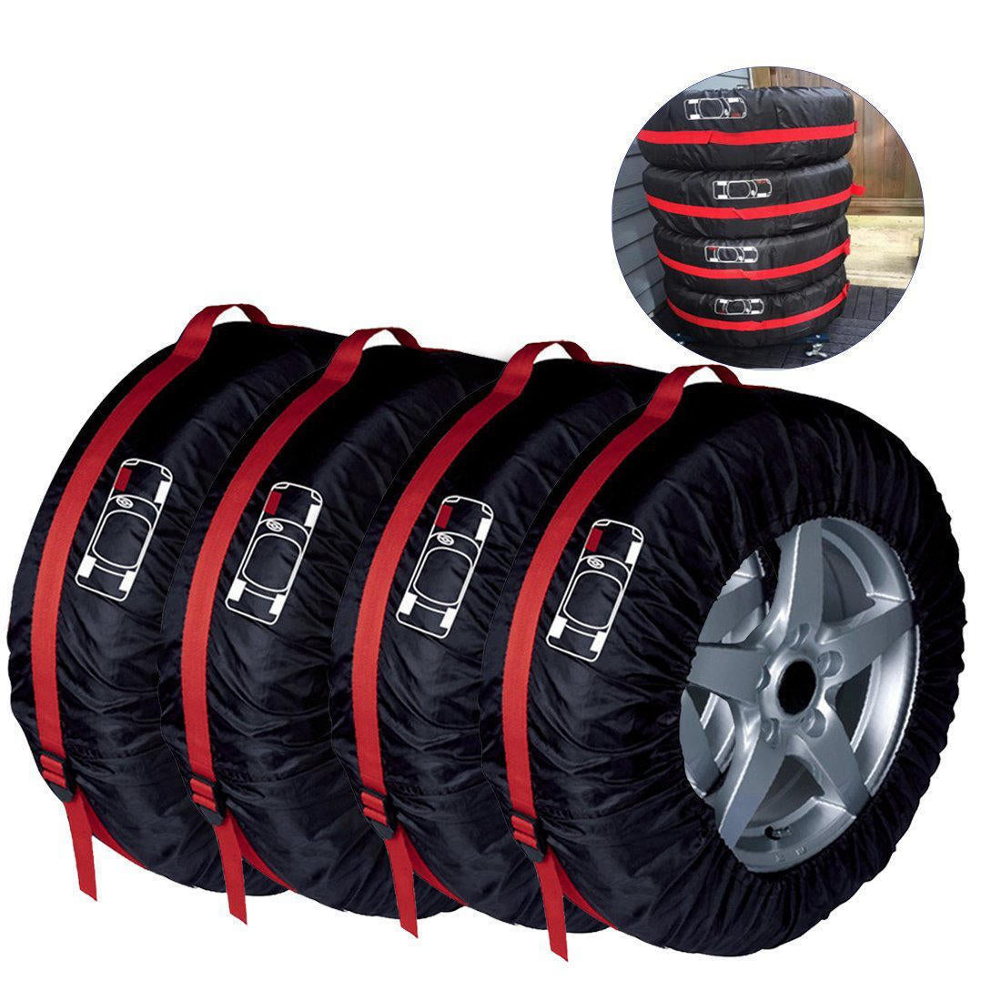 Tire protection cover Oxford cloth waterproof car spare tire cover car tire cover 4 per set - Korvel