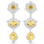 6.63 Carat Genuine Citrine & White Topaz Sterling Silver Earrings