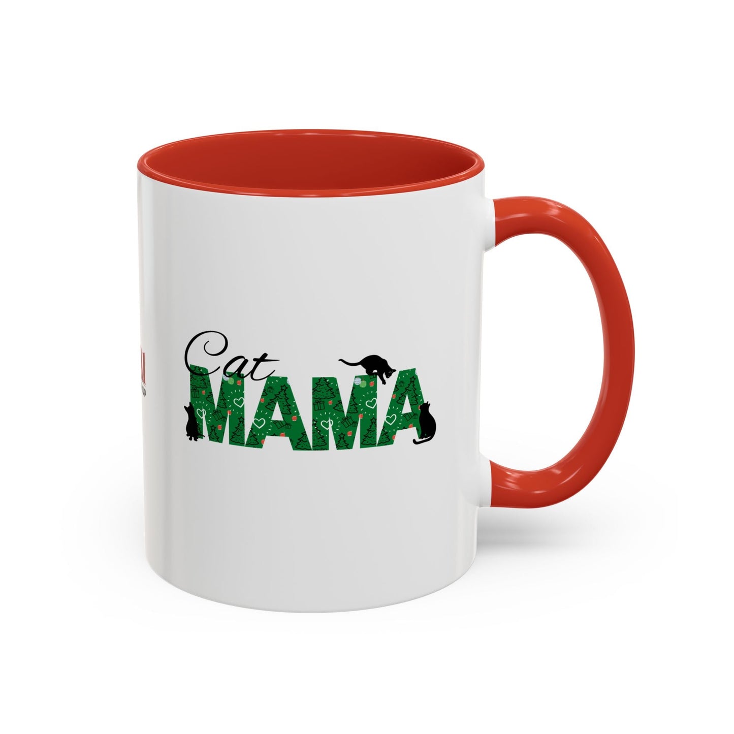 Christmas Cat Mama Accent Coffee Mug - 11oz & 15oz