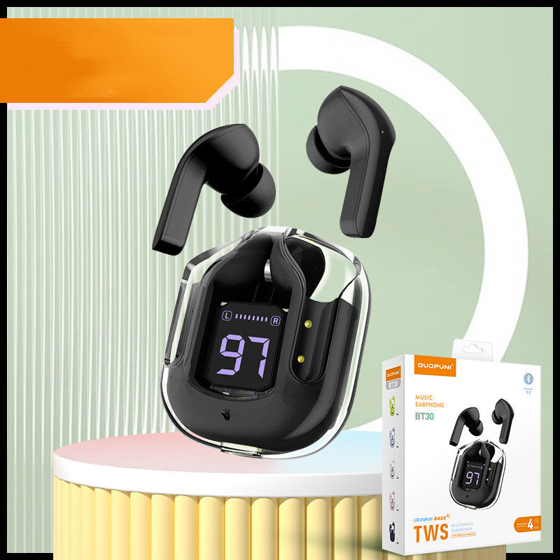 Mini Transparent Wireless Bluetooth Headset with Digital Display
