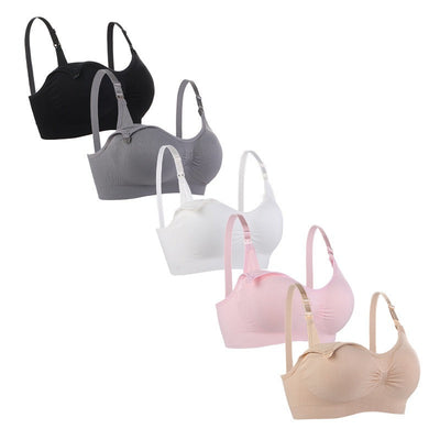Pregnant Women Without Steel Ring Front Open Buckle Plus Size Seamless Breastfeeding Bra Adjustment Type Gathering Bra Underwear - Korvel