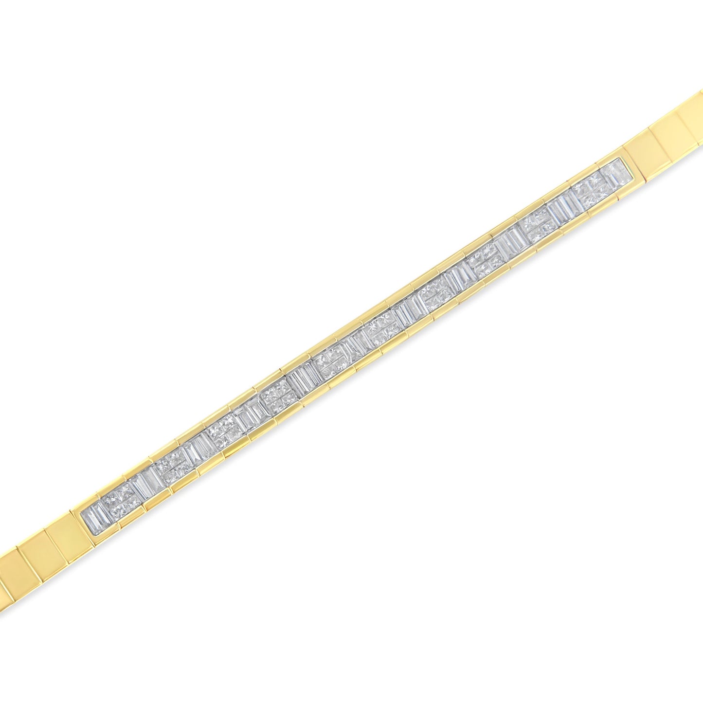 14K Yellow Gold Diamond Eternity Tennis Bracelet - 1.15 Cttw